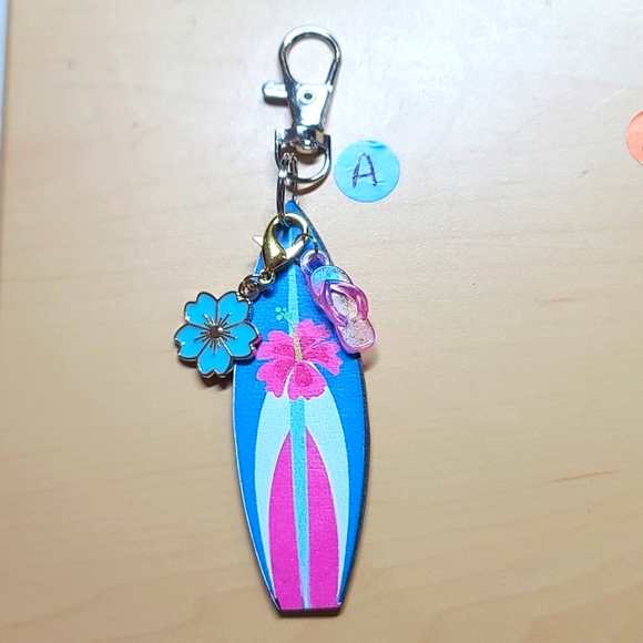 2 for $10 BOGO  Surfboard or Fire Dept Key Chain Purse Charm - Pick 2 - Picture 2 of 7